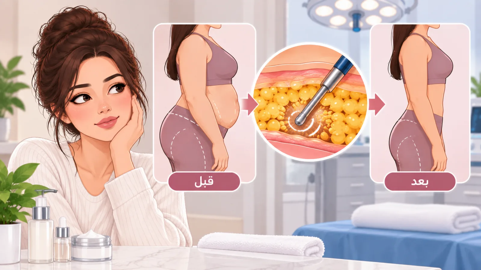شفط الدهون: النتائج المتوقعة قبل وبعد العملية